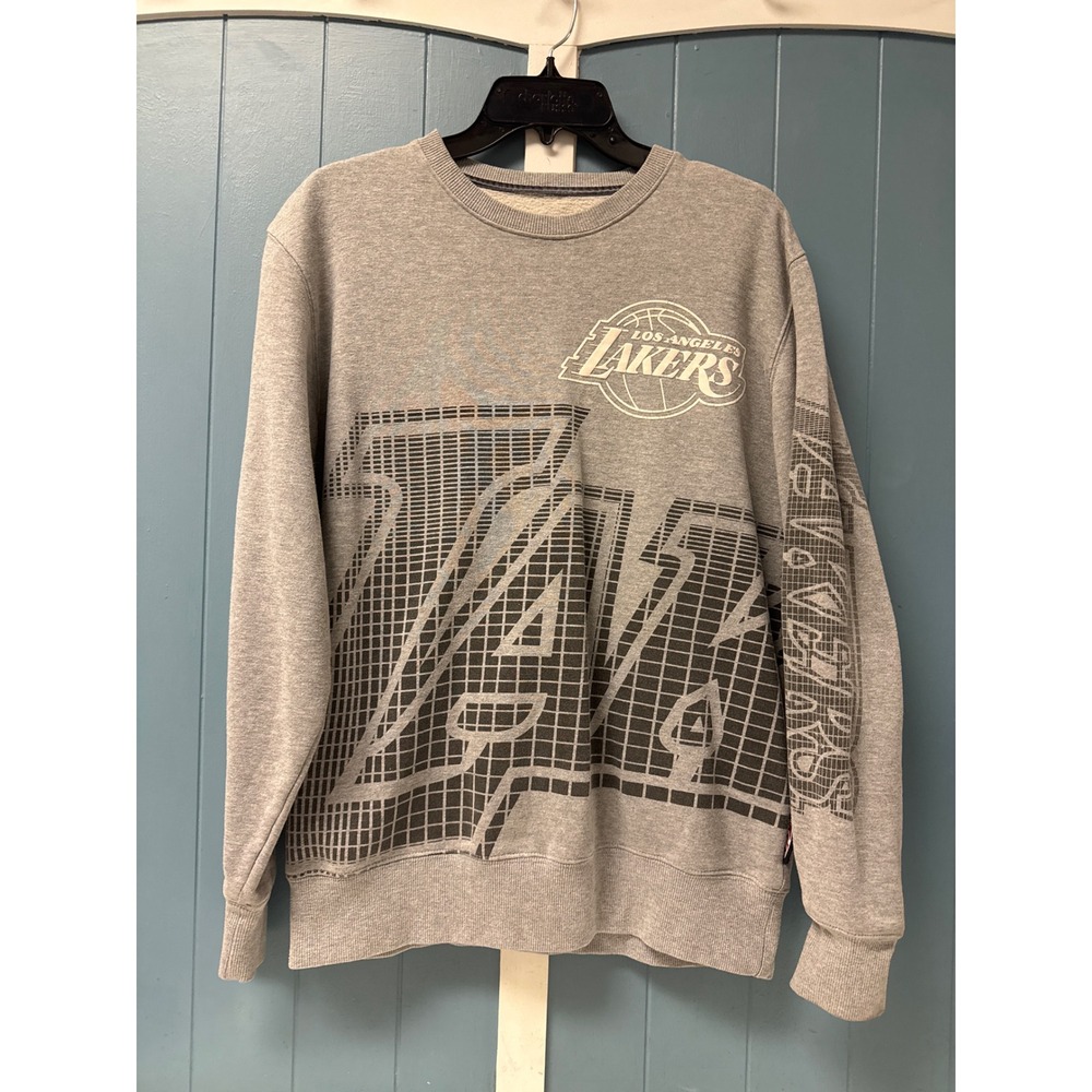 UNK NBA Los Angeles Lakers Gray Graphic Crew Neck Sweatshirt Mens Small